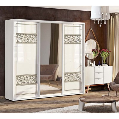 Шкаф-купе "Валенсия" крашеный высокий глянец с зеркалом 2,2м